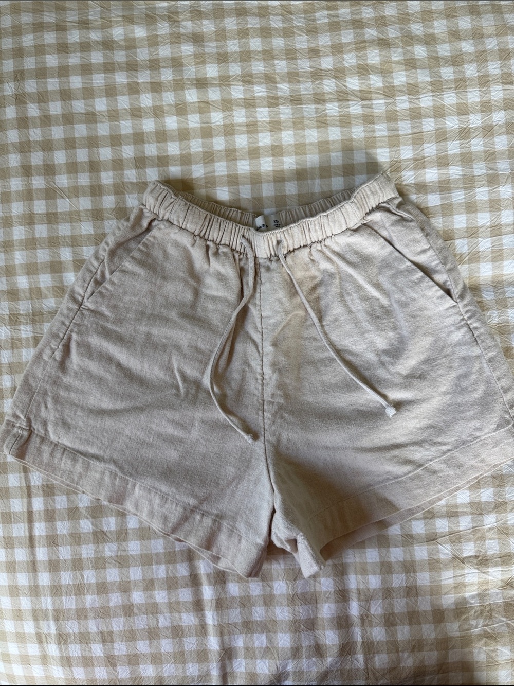 Women’s Linen Drawstring Linen / Cotton Blend Shorts XS - Picture 3 of 5